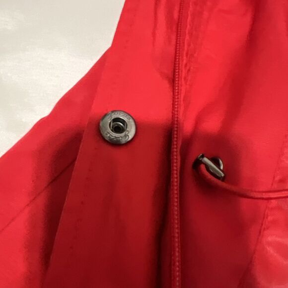 Guess Red Jacket Moto Coat Lined Metallic Zippers Women’s XL EUC - Picture 9 of 10
